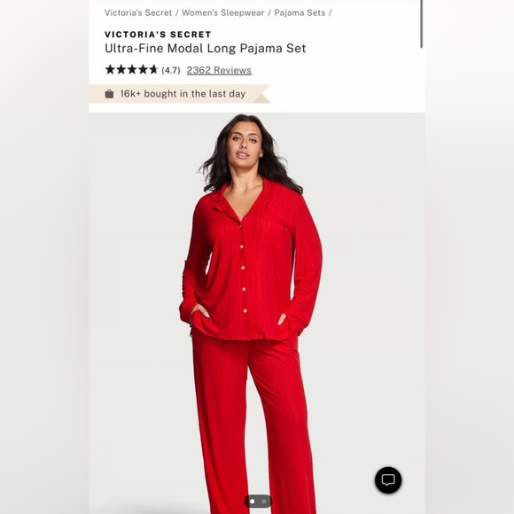 Victoria's Secret Other - Victoria's Secret Red Ultra-Fine Modal Regular Pajama Set